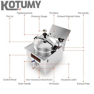 مقلاة هوائية كهربائية تجارية ، ماكينة مقلية مفرغة مستمرة خالية من الزيت لطهي البطاطس المقلية وحالة الدجاج الجديدة - Product Image 3