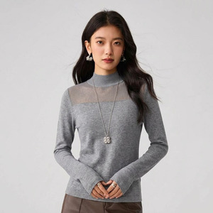 Pull en maille mélange de laine <span class=keywords><strong>pas</strong></span> <span class=keywords><strong>cher</strong></span>, col roulé mi-haut, manches longues, polyvalent, élégant, pour femmes - Product Image 6