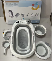 Ensemble de 6 baignoires pliables pour bébé, pour spa bébé, pour la salle de bain, en plastique, pour le lavage et la douche des enfants, baignoire bébé