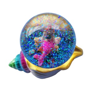Bola de Nieve Creativa con Diseño de Sirena, Globo de Agua Personalizado en Resina 3D, Recuerdos de Conchas, Adornos de Bola de Nieve de Cristal - Product Image 4