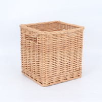 Panier de rangement en osier pour bois de chauffage de saule très résistant, doublé de qualité supérieure, écologique et multifonctionnel en rotin brut