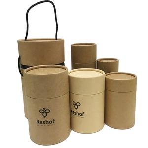 Custom Kraft Brown Round Cylinder Packaging Gift Box Recycle Craft Paper Cardboard Tube