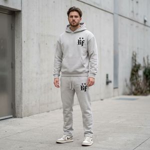 Ensemble sweat à capuche et pantalon de survêtement pour homme, personnalisé, en molleton de coton épais de haute qualité, style streetwear Y2K, avec logo brodé, vente en gros - Product Image 3
