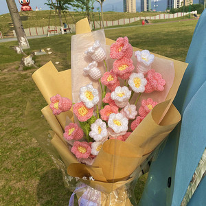 Tessuto giglio della valle finito a maglia fiori Crochet fiori Boutique fiori di lana fiore artificiale - Product Image 2