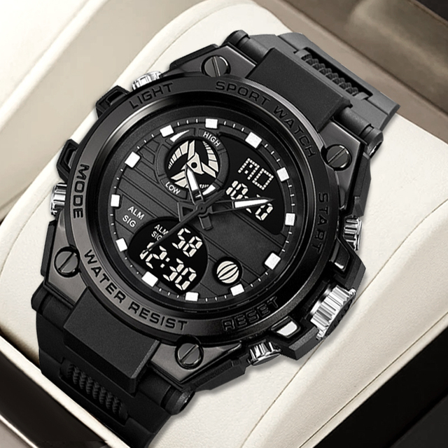 Custom Logo Mens Watch Wholesale Men Wrist Waterproof Chronograph Digital Outdoor Watches Analog Digital Sport Watches for Men