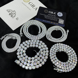 Chaîne en <span class=keywords><strong>argent</strong></span> sterling 925 3 mm 5 mm 6 mm Double fermoir Zircon de haute qualité Chaîne tennis Bracelet en <span class=keywords><strong>argent</strong></span> Collier 925 pour <span class=keywords><strong>homme</strong></span> femme - Product Image 3