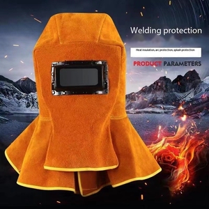 Capuchon de soudeur en cuir de vachette avec filtre <span class=keywords><strong>solaire</strong></span> à obscurcissement automatique, <span class=keywords><strong>protection</strong></span> de niveau A, marque Xingmaitong, pour casques de soudage - Product Image 2