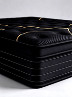 Matelas à ressorts ensachés matelassé à carreaux noir et or, luxe léger, personnalisable