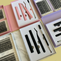Vente en gros de cils en grappe de faux vison, cils individuels, étiquette privée, segment de bricolage, fournisseur de kit d'extension de cils