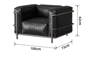 <span class=keywords><strong>Canapé</strong></span> droit minimaliste italien LC3 <span class=keywords><strong>Le</strong></span> <span class=keywords><strong>Corbusier</strong></span> bordeaux, <span class=keywords><strong>canapé</strong></span> design classique Bauhaus pour salon, appartement, maison d'hôtes - Product Image 6