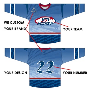Conjuntos de Camisetas de Hockey de Manga Larga para Niños, Estilo Deportivo Urbano, con Nombre y Número Cosidos, Sublimables, 100% - Product Image 2