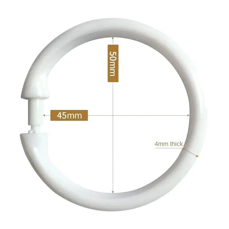 Neueste hochwertige runde PS-Kunststoffschnalle Augenring einzeln dekorative Duschvorhangringe heißer Verkaufsartikel