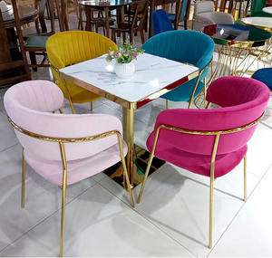 Sillas de Comedor de Terciopelo de Lujo con Patas Azul Dorado - Diseño Moderno para Hogar, Oficina y Almacén, Envío en 7 Días, Personalizable - Product Image 5