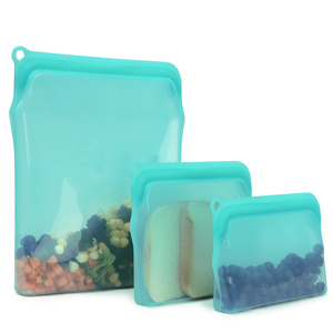 Lokass Free Sample Waterproof Custom Reusable Silicone Ziplock Food Storage Bag Snack Organizer Bags Silicone Preservation Bags