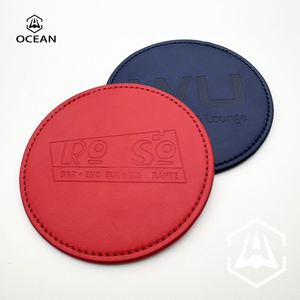 Posavasos de <span class=keywords><strong>Cuero</strong></span> Portátil Personalizado, Diseño Original, Juego de Posavasos de <span class=keywords><strong>Cuero</strong></span> <span class=keywords><strong>PU</strong></span> Negro - Product Image 3