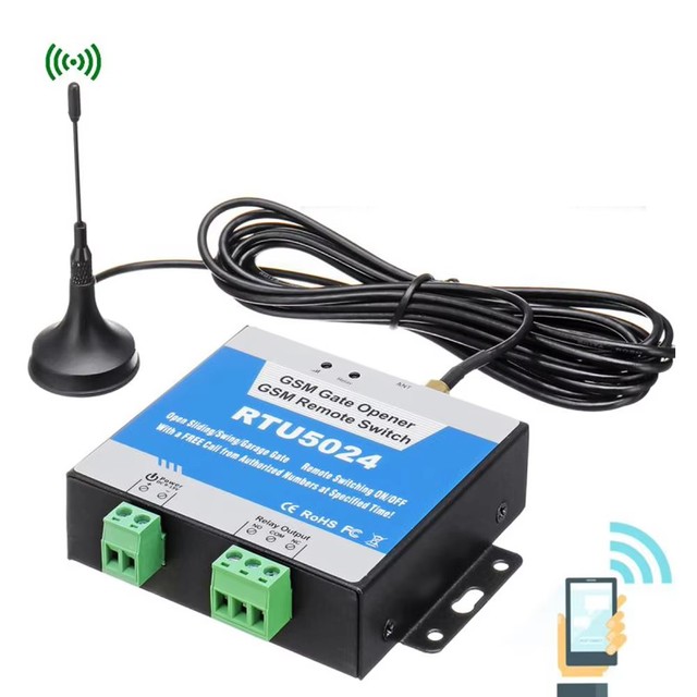 RTU5024 4G GSM Gate Opener Relay 2G Switch Wireless Remote Control Access Long Antenna Free Call 850/900/1800/1900MHz Door G148