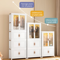 Armoire Portable Pliable en Plastique, Dressing Modulable Moderne pour Bébé, Penderie Convertible pour Chambre