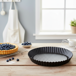 Moule à tarte Furbo écologique avec bord cannelé Ø 28 cm ligne métallique noire acier inoxydable et matériel PC outils à gâteaux Molde - Product Image 3