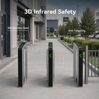 Portillon de sécurité infrarouge 3D en acier inoxydable 304, anti-collision, avec reconnaissance faciale, étanche IP52, système de contrôle d'accès
