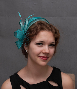 Serre-tête Fascinator Turquoise pour Invitée de Mariage – Nouveau Bandeau Tendance pour Femme - Product Image 2