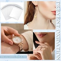 Sac de rangement pour bijoux en PVC de haute qualité, épaissi, anti-poussière, anti-oxydation, transparent, avec fermeture éclair