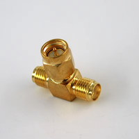 Adaptador Coaxial RF de 50 ohmios en Forma de T, Conector SMA Macho a RP SMA Hembra