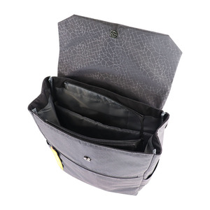 Sac à dos unisexe en nylon noir imperméable avec chargement USB, style ethnique, logo personnalisé, pour usage quotidien, fermeture éclair en polyester, lettres - Product Image 3