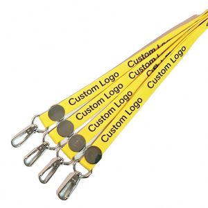 Custom Design Print 1.5cm <b>Polyester</b> <b>Lanyard</b> for Office Cultural Display Supplies Chest Cards Work Badges - Product Image 1