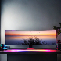 Temps de réponse de 1ms moniteur ultra-large moniteurs de jeu 5k 4k moniteur incurvé de 49 pouces