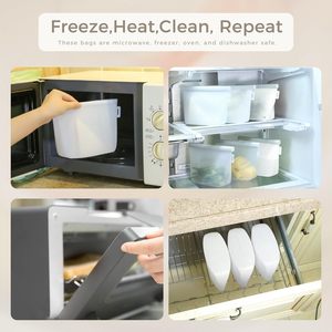 Wholesale BPA Free 240ml 360ml 500ml 1000ml Reusable Waterproof Eco Friendly Microwavable Kitchen Foldable Freshness - Product Image 2