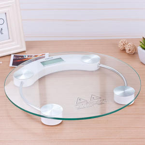 33cm Round Electronic Scale Portable Home Body Weight & Fat <b>Measuring</b> Scale Tempered <b>Glass</b> Health Monitor - Product Image 2