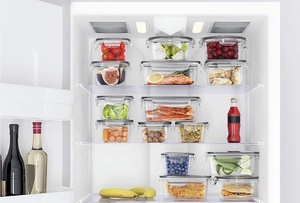 Juego de contenedores de almacenamiento de alimentos de cocina herméticos de plástico transparente sin BPA portátil Contenedores de preparación de comidas con tapas - Product Image 4