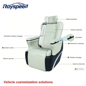 Sièges de voiture haut de gamme personnalisables en cuir pour Sprinter MPV RS, imperméables, à angle réglable, avec éclairage d'ambiance - Product Image 2