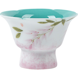 Guanlan Hand-Painted Wisteria Flower Stem Teacup Porcelain Cone Shape Master Cup For Kung Fu <b>Tea</b> <b>Set</b> - Product Image 5