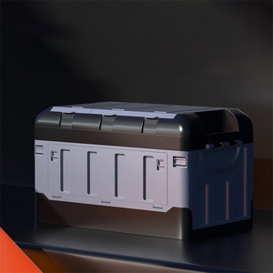 Caixa de Armazenamento Dobrável para Camping com Tampa, Caixa Plástica de Grande Capacidade Empilhável para Uso Interno e Externo e em Casa - Product Image 3