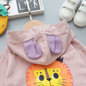 Vêtements pour bébés en gros : Blousons à capuche unis, Manteaux en satin rose pour filles - Product Image 4