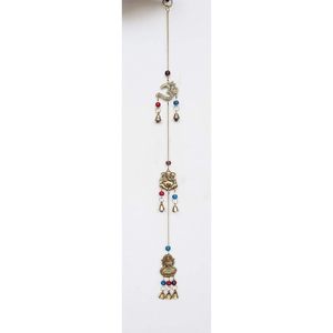 Carillons éoliens en laiton de style indien vintage chaîne décorative de perles en métal cloches murales om-ganesha-laxmiji fournitures de jardin - Product Image 5