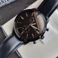 Montre chronographe minimaliste à quartz pour homme, boîtier ultra fin, plusieurs sous-cadrans, bracelet en cuir véritable, montre-bracelet décontractée pour homme