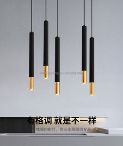 Black and Gold Strip Staircase Aluminum Pendant Light Front Desk <strong>Spotlight</strong> <strong>Bar</strong> and Restaurant Pendant Light - Product Image 6