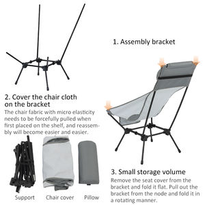 Chaise de plage pliable et inclinable en aluminium personnalisée, portable, pour le camping en plein air - Product Image 5