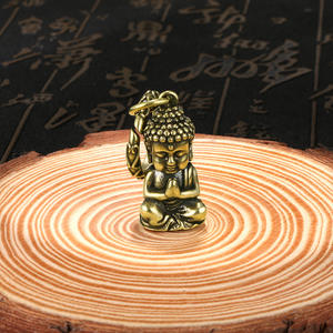 Sakyamuni-Llavero pequeño de cobre para decoración de coche, estatua de bronce, Buda - Product Image 5