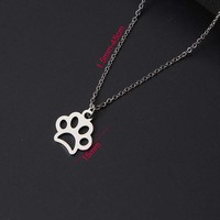 Offres Spéciales femmes nouveau collier pendentif patte de chien chat en acier inoxydable poli miroir OEM