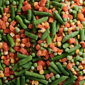 Verduras mixtas congeladas guisante mixto zanahoria dados granos de maíz soja verde