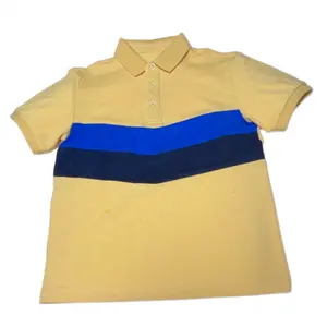 OEM/ODM yüksek kalite örme erkek çocuk Polo tişört pantolon çocuklar kısa kollu kontrast dikiş Polo yaka özelleştirilebilir Polos çocuk
