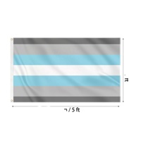 Drapeau Demiboy Pride Gris Bleu Blanc 3x5 pieds Personnalisé en Polyester Prêt à Expédier Vente en Gros Personnalisable pour Événements Nationaux
