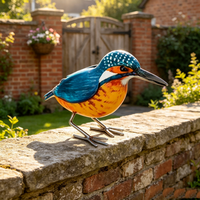 Sculpture d'oiseau décorative en métal peinte à la main, sculpture d'hibou-glaçon pour la décoration de la cour, du jardin et du patio de la ferme