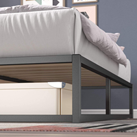 Lit plateforme sur mesure, robuste, en fer forgé noir, base de lit en métal noir pour chambre d'hôtel