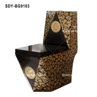 SDAYI – articles sanitaires modernes en or, wc, une pièce plaquée or noir, toilette monobloc