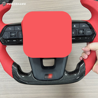 Volant sport en cuir rouge et carbone forgé pour Toyota Sienna Voxy Highlander Avalon Tundra Harrier Allion Hilux Rush N70 N80