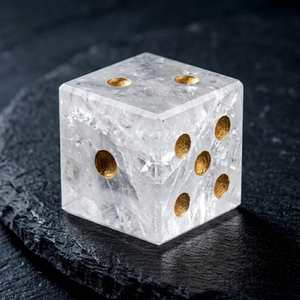 2PCS Clear Quartz Natural <strong>Gemstone</strong> Dice Set 16mm D6 Hand Polished Gold Pips For DND RPG Crisp Facets Display Gift Fun Elegant Ro - Product Image 3